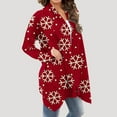 thumbnail image 4 of WXLWZYWL Christmas Cardigans for Women Loose Fit Open Front Cardigan Cute Reindeer Long Sleeve Lightweight Draped Sweater Outwear, 4 of 6