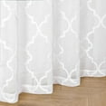 thumbnail image 3 of Bazaahm White Sheer Curtains for Bedroom Living Room Lattice Linen Geometric Embroidered Moroccan Voile Drapes, 84"L x 52"W 2pcs, Grommet Top, 3 of 6
