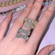 thumbnail image 2 of Gold Heart Rings for Women Bling Iced Out Rings Cubic Zirconia Diamond Ring Men Women Rhinestone Ring Engagement Wedding Promise Ring for Her Hip Hop, 2 of 4
