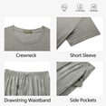 thumbnail image 5 of Weekease Two Piece Pajama Sets for Women Crew Neck Short Sleeve Tops and Printed Pant Casual Sleepwear, 5 of 7