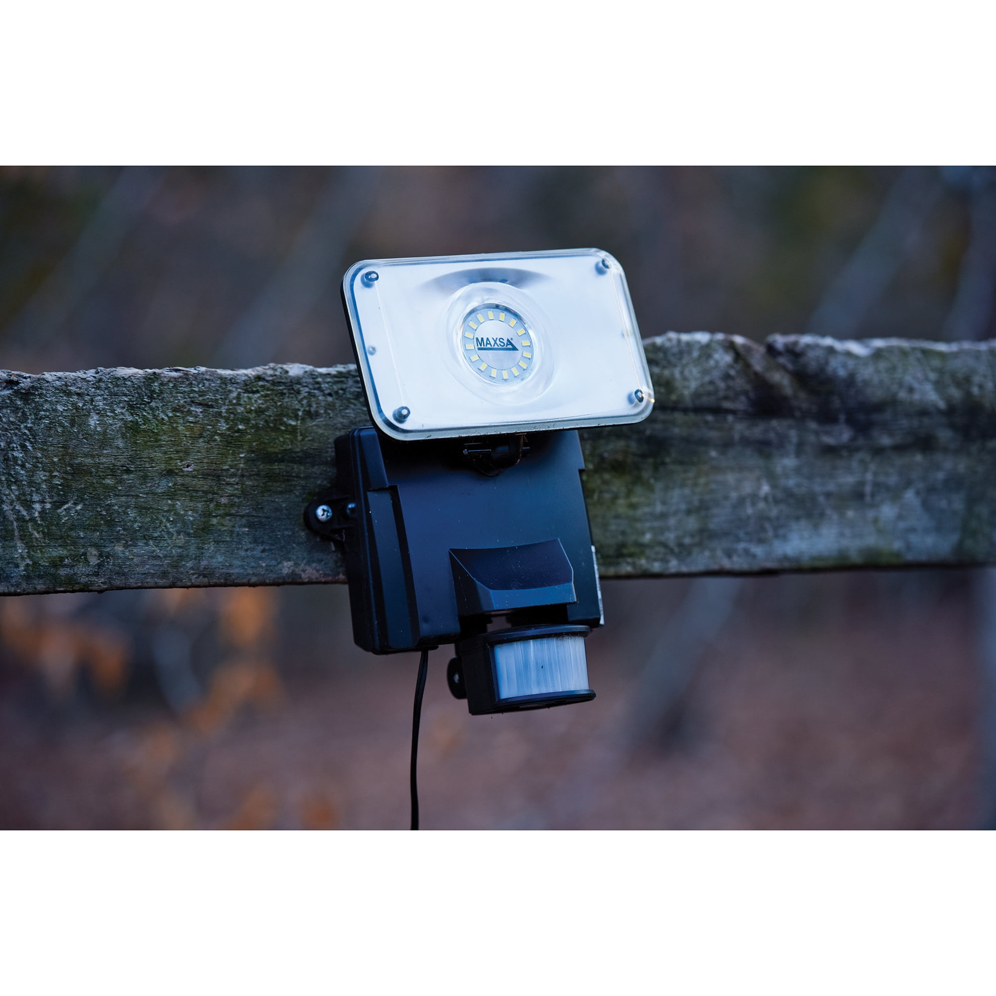 Maxsa Motion-Activated Solar Security Floodlight - LED Bulb - Black - 878 Lumens - Surface Mount - for Driveway, Deck, Yard, Porch, Swimming Pool, Shed, Business Center, Pathway, Garden, Entryway,