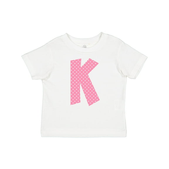 Inktastic Pink and White Polka Dots Letter K Boys or Girls Baby T-Shirt