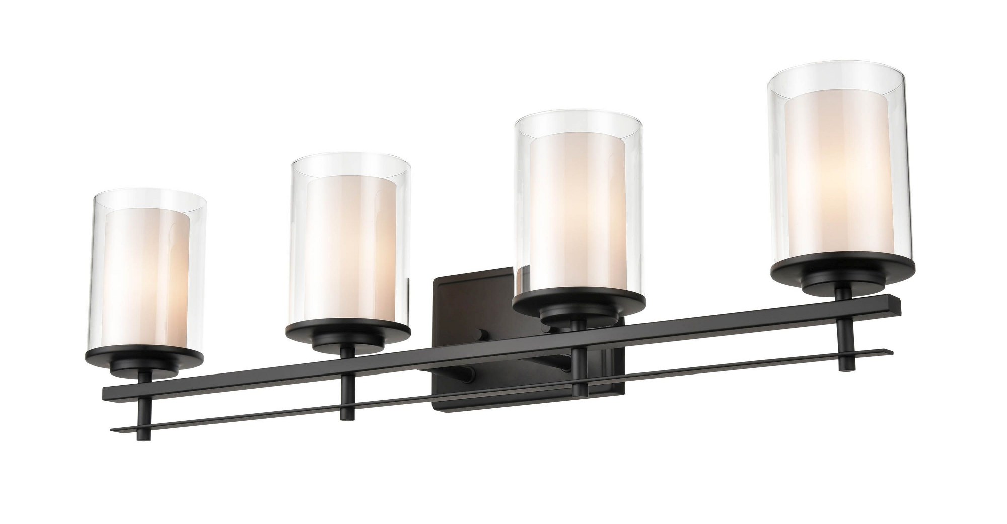 Millennium Lighting  Huderson 4 Light Metal Bathroom Vanity Fixture in Multiple Finishes Matte Black Black Matte