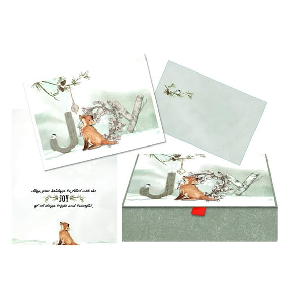 Performing Arts Keepsake Box, Full Color Inside Designs JOY Fox Stationery Paper, 87139-14