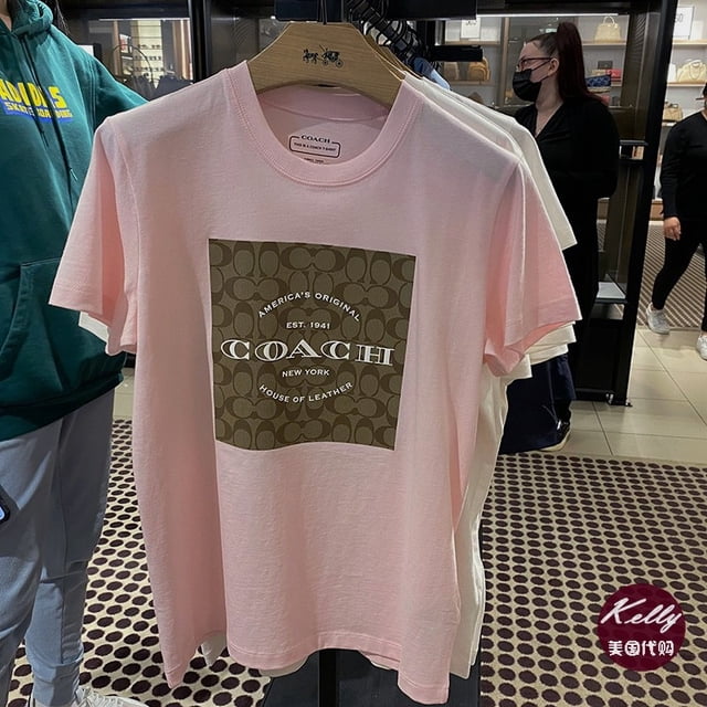 Camiseta Coach Con Logo Clásico Para Mujerpangjing