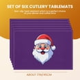 thumbnail image 2 of Fade-Resistant Christmas Placemats Christmas-featured Entry Mat - 6Pack 17.7"x13" Cartoon Style Stylish Santa Claus Non-Slip Entryway Door Mats - for Coffee Table Table Decoration, 2 of 5