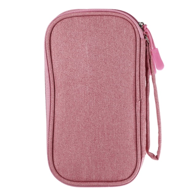 Organizador electrónico de viajes Unique Bargains para cables, organizador de cables para cargador de teléfono y auriculares, color rosa 7.48"x2.36"x4.33"
