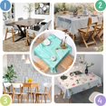 thumbnail image 4 of 60x60in(152x152cm) Square Tablecloth, Waterproof Polyester Table Cover, Wrinkle Resistant & Washable Fabric for Dining, Kitchen, Picnic, Turquoise Marble Pattern, 4 of 6