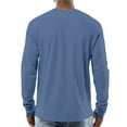 thumbnail image 3 of Resicozy Men's Henley Shirts Long Sleeve Fashion Lightweight Button Plain T-Shirts Casual Basic Tee Top Blue L, 3 of 4