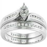 Keepsake Romantic Embrace 1/4 Carat T.W. Certified Diamond, 10kt White Gold Bridal Set