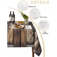 thumbnail image 5 of Wooden Plank Suqare Tablecloth - 60 x 60 Inch, Rustic Farmhouse Brown Black Barn Door Waterproof & StainResistant Tablecloth, Washable Oil-proof Table Cover for Dining/Party/Wedding/Camping/Buffet, 5 of 9
