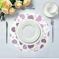 thumbnail image 5 of Coolnut Valentine's Day Love Heart Round Placemats Waterproof Non-Slip Washable Place Mats Polyester Table Mats Set of 6 Heat Resistant for Home Kitchen Holiday Party Home Decor Gifts, 5 of 7