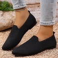 thumbnail image 3 of Gpaecead Women's Knit Flats Pointed Closed Toe Slip On Breathable Lightweight Cushioned Non Slip Loafers With Heel Pull Tab For Work, Black, 3 of 7