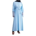 thumbnail image 2 of WJHWSX Fall Dresses for Women 2025,Womens Dresses,Dresses for Women,Long Sleeve,Crew Neck,Easy Care,Solid,2XL(US:12), 2 of 9