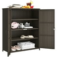 thumbnail image 1 of Outsunny Armoire de Rangement Extérieure en Osier, Rangement de Piscine à 4 Tablettes, Espresso, 1 of 10