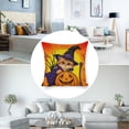 thumbnail image 3 of Halloween Cat Witch Pumpkin Linen toss pillowcase decoration pillowcase gifting preferred 18x18 inch cushion cover 2 sets sofa pillowcase sofa bedroom living room car, 3 of 8