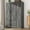 Grey-3 Doors, variant on 70" Large Farmhouse 4 Door Wardrobe Armoire Closet with 2 Storage Large Drawers & 5 Storage Cabinet, Barn Door Storage Wardrobe w/Hanging Rod & Adjustable Shelves for Bedroom(Rustic Brown-70")