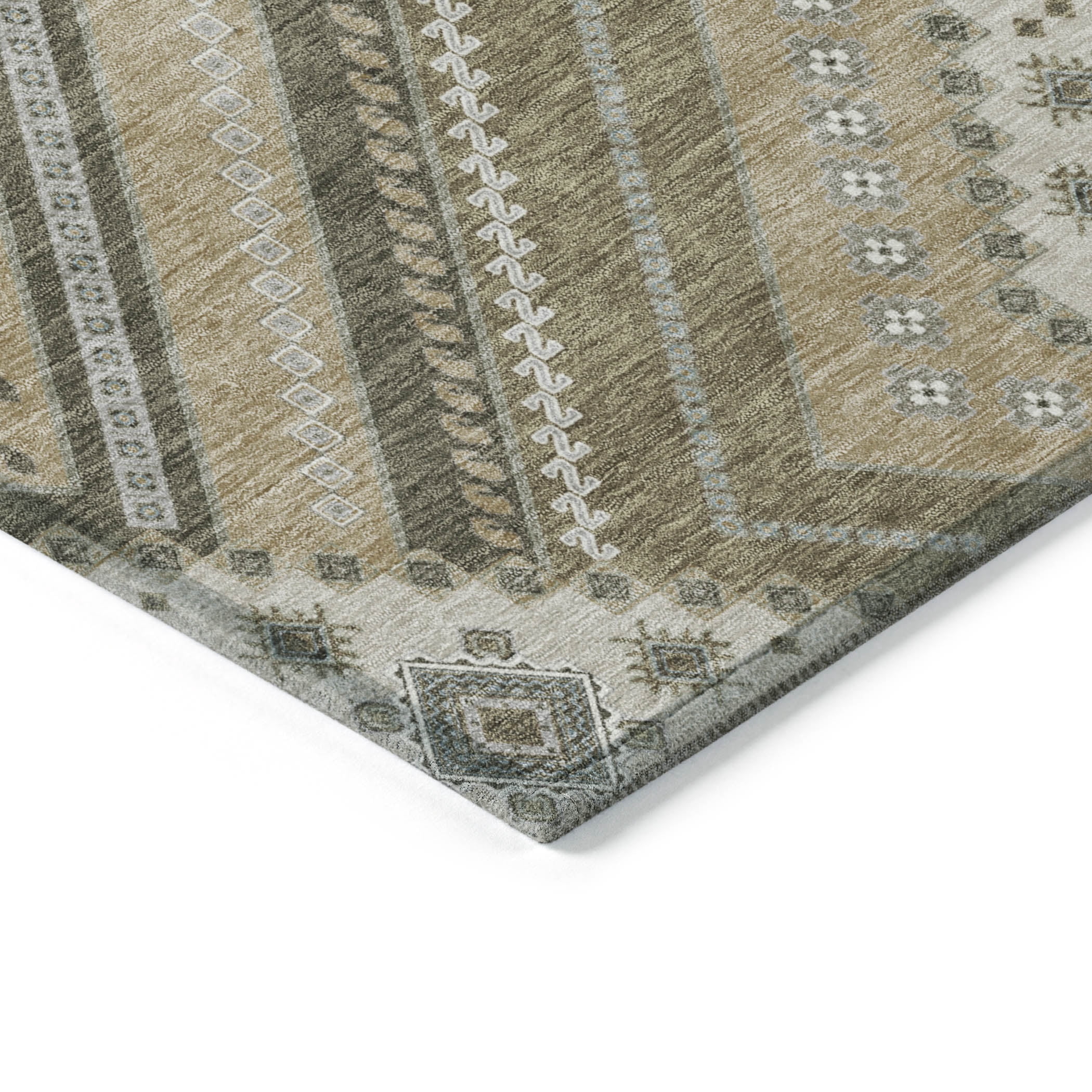 Addison Rugs Chantille Indoor/Outdoor Transitional Geometric, Abstract Beige Washable Rectangle Rug, 10' x 14'