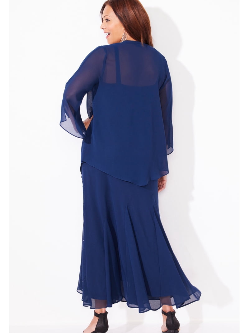 Catherines Women's Plus Size Masquerade Beaded Dress Set with Jacket (Petite Available) - Walmart.com Catherines Women's Plus Size Masquerade Beaded Dress Set with Jacket (Petite Available) - Walmart.com
