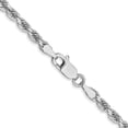 thumbnail image 3 of Primal Gold 14 Karat White Gold 3mm Diamond-cut Rope with Lobster Clasp Chain, 3 of 4