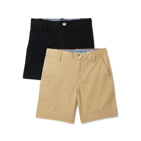 Wonder Nation Boys Flat Front Shorts, 2-Pack, Sizes 4-18 & Husky