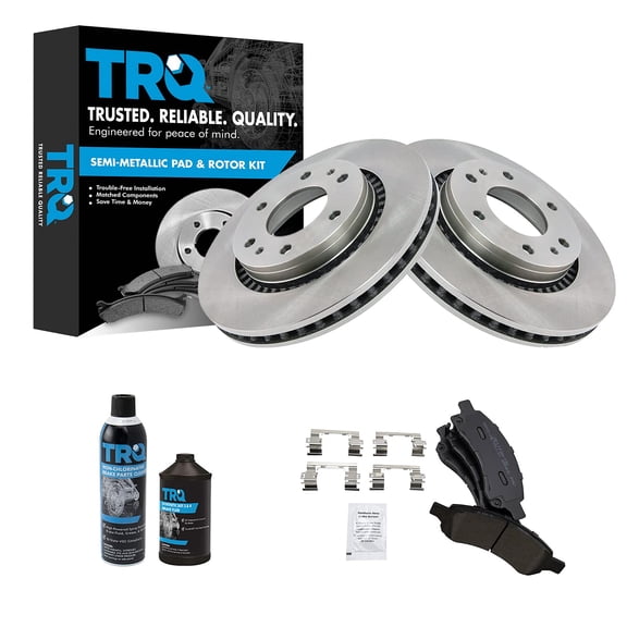 TRQ Brake Pad & Rotor Kit Metallic Front w/Chemicals BKA18115 Fits select: 2006-2009 CHEVROLET TRAILBLAZER, 2006-2009 GMC ENVOY