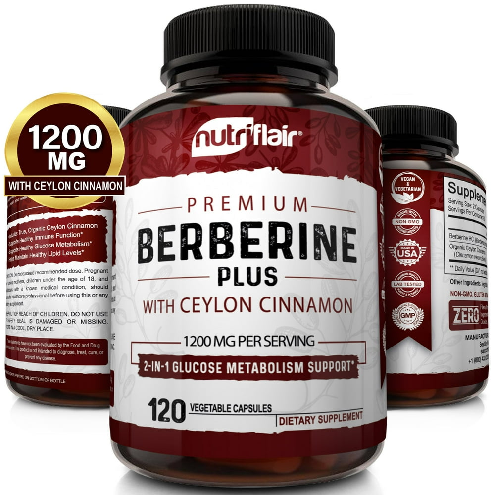 Premium Berberine HCL 1200mg Plus Organic Ceylon Cinnamon 120