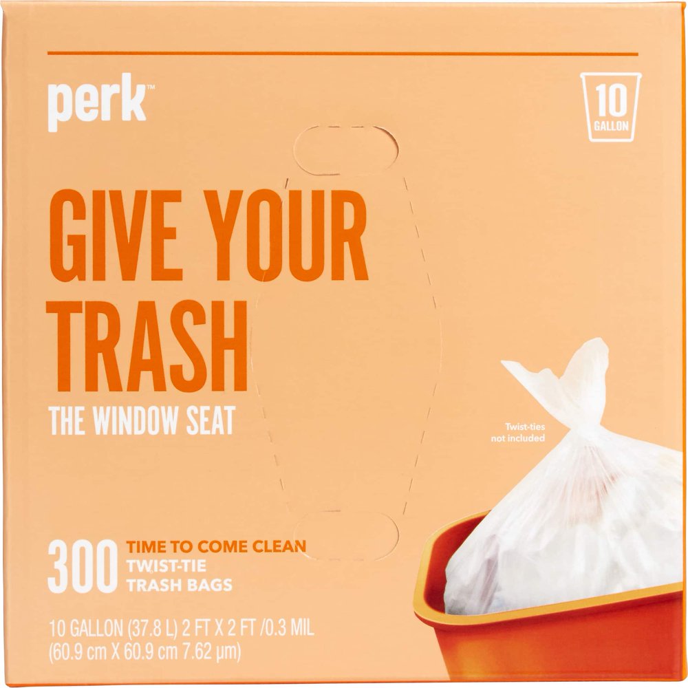 Perk 10 Gallon Trash Bag High Density .36 Mil Clear PK56746 Walmart