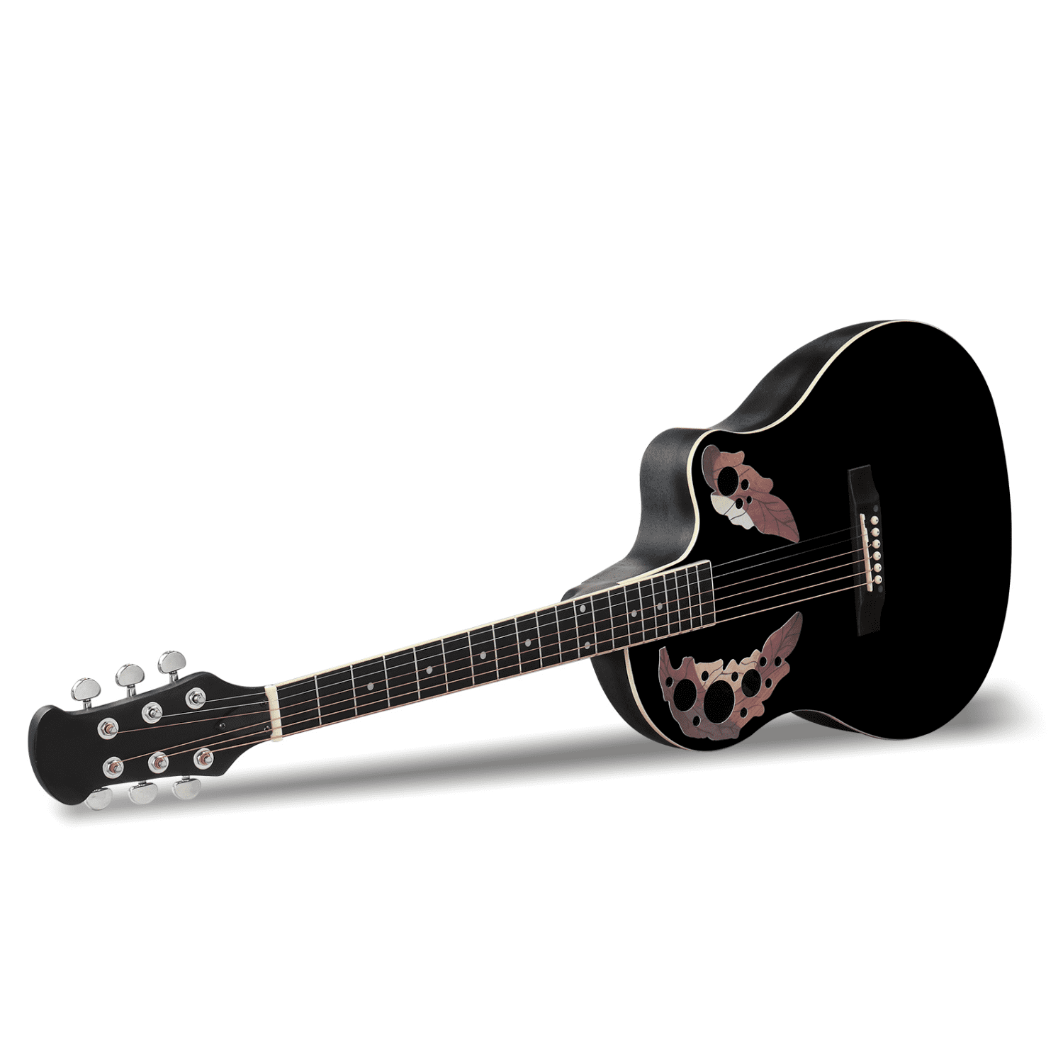 Hassch 41 inch Full Size Beginner Acoustic Guitar Starter Set with Bag and Wrench Tool, Black