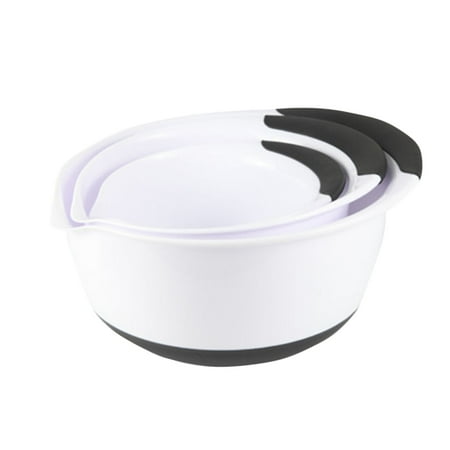 

Big Sale! Yiteos Whip Basin Egg Beating Basin Basin Set Plastic Mixing Bowl Washing Vegetables Fruit Basin Multifunctional European Basin Tableware Clearance Three-Piece Salad Bowl