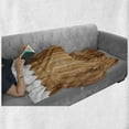 thumbnail image 6 of Farmland Soft Flannel Fleece Throw Blanket, Triangle Edged Timber Border Stripes Siding Woodwork Enclosing Tool Image Art, Cozy Plush for Indoor and Outdoor Use, 60" x 80", White Brown, by Ambesonne, 6 of 6