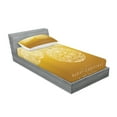 thumbnail image 2 of Ambesonne Christmas Fitted Sheet & Pillow Sham Set, Round Bauble in Air, Twin, Mustard, 2 of 2