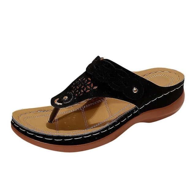 Chaussons d'Été pour Femmes Sandales Compensées Boho Sandales de Plage Chaussures de Mode pour Dames
