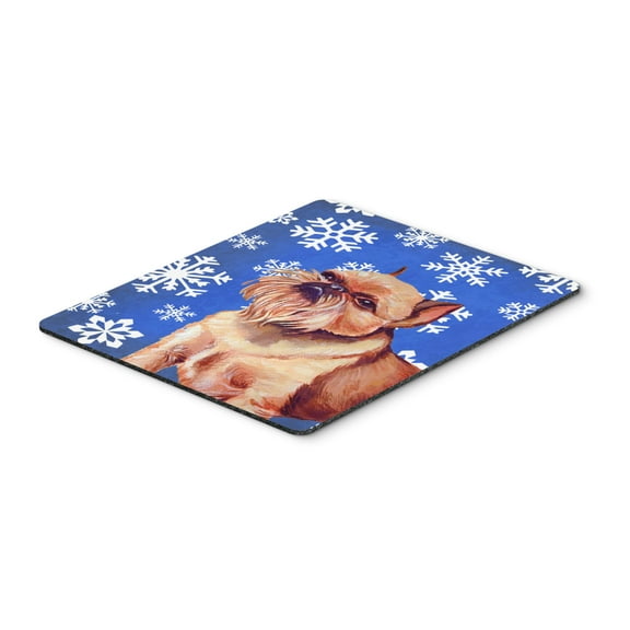 Carolines Treasures LH9269MP "Brussels Griffon Winter Snowflakes Holiday Mouse Pad Hot Pad or Trivet" Large multicolor
