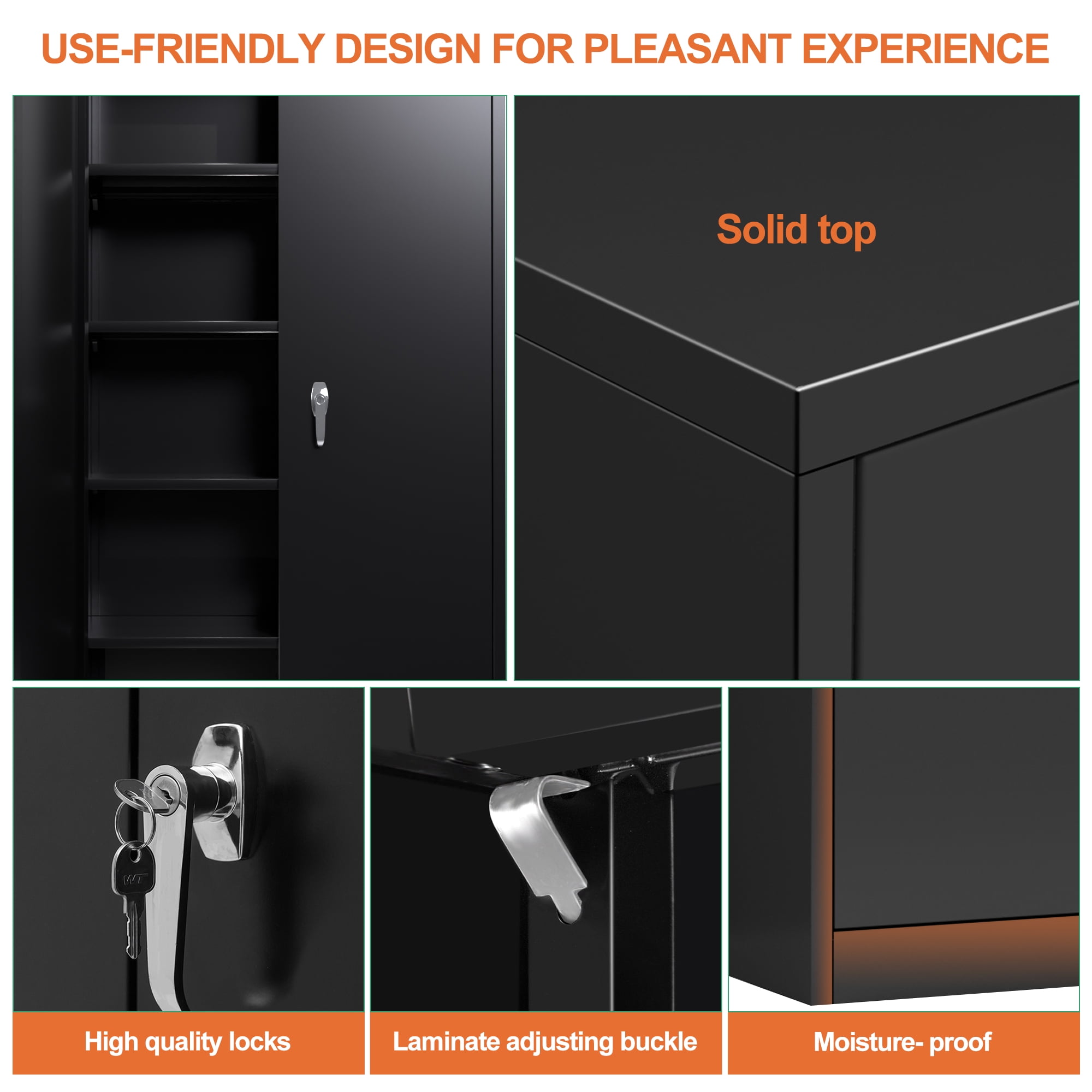 GANGMEI 72 Tall Lockable Steel Storage Cabinet, Adjustable Shelves, Assembly Required  (图3) GANGMEI 72 Tall Lockable Steel Storage Cabinet, Adjustable Shelves, Assembly Required  (图3)