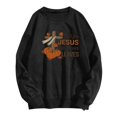 thumbnail image 4 of Arlun Womens Sweatshirts Jesus Faith Bible Verse Cute Cross Pumpkin Graphic Printed Sweatshirt Christian Long Sleeve Crewneck Trendy Religious Pullovers Tops Black XXL, 4 of 4