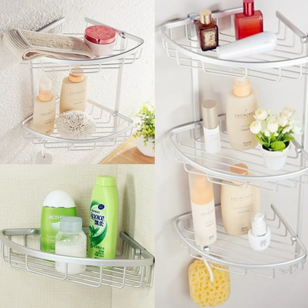 Bathroom Corner Shelf,3 Tier Shower Caddy Shelf Storage Rack Aluminum