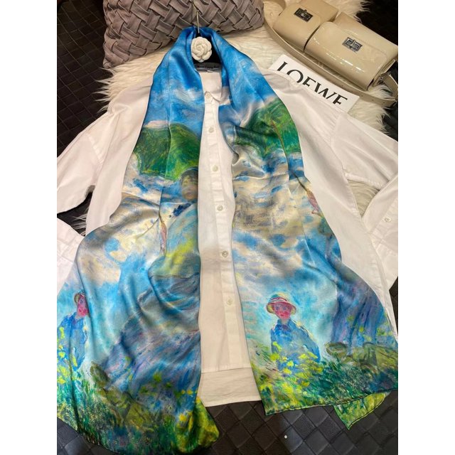 BYSIFA-Chal de seda pura para damas, bufanda de cuello de mujeres, temporada primavera y otoño, pañuelos largos de marca nueva y de lujo, tamaño de 175*52cm