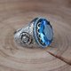 thumbnail image 2 of ER Anillo con incrustaciones de circonita azul marino Anillos vintage de moda para hombres y mujeres (talla S) oso de fresa Electrónica, 2 of 4