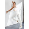 thumbnail image 4 of Ribbed Workout Outfits for Women 2 Piece Seamless Sport Bra High Waist Yoga Leggings Sets, 4 of 5