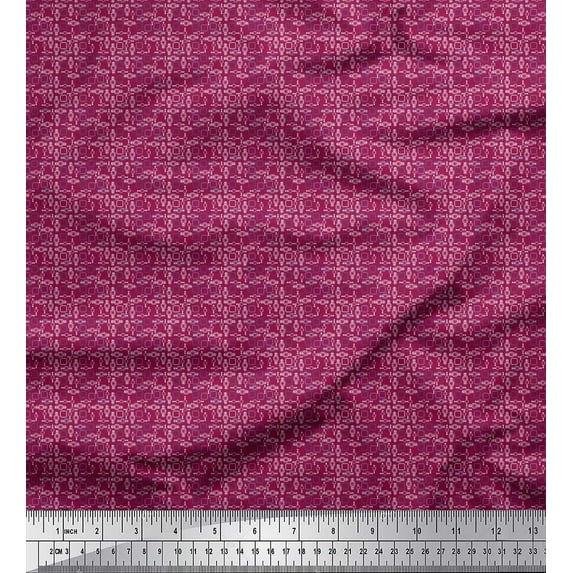 Soimoi Cotton Jersey Fabric Geometric Small Print Fabric by Yard 58 Inch Wide