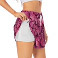 thumbnail image 1 of Balery Butterfly Pantalones cortos deportivos para mujer con forro y dos bolsillos, elásticos, para entrenamiento, gimnasio, yoga-XX-Large, 1 of 7