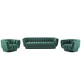 thumbnail image 1 of Tufted Armchair and Sofa Set, Velvet, Green, Modern Contemporary Urban Design, Living Lounge Room Hotel Lobby Hospitality, 1 of 6