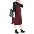 thumbnail image 5 of ZANZEA Womens Corduroy Suspender Skirt Casual Midi Dresses, 5 of 11