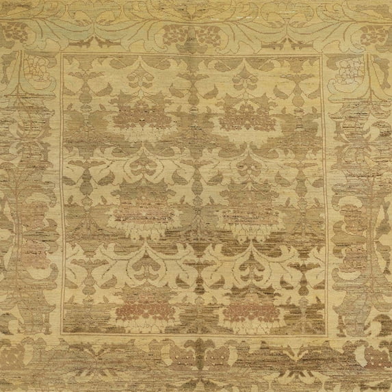Ahgly Company Machine Washable Indoor Square Abstract Bee Yellow Area Rugs, 4' Square