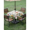 thumbnail image 5 of Square Outdoor Tablecloth with Umbrella Hole Colored Flower Outside Table Cloth Waterproof Patio Table Cover Green Leaf Aesthetics Pastel Spring Plant Zipper Tablecloths for Picnic Camping 60x60 Inch, 5 of 8