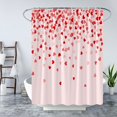 thumbnail image 5 of Valentine''s Day Shower Curtain Romantic Red Pink Heart Dreamy Falling Hearts Cute Sweet Lover Couple Modern Fabric Bathroom Curtain with Hook, 5 of 5