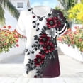 thumbnail image 4 of Dvprdro Plus Size V Neck Short Sleeve T Shirts Loose Fit Floral Casual Summer Tops, 4 of 6