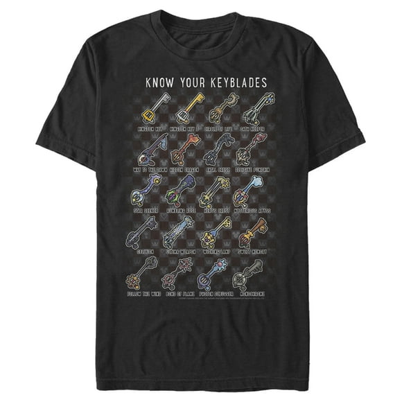Men's Kingdom Hearts 2 Know your Keyblade  T-Shirt - Black - Small