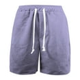 thumbnail image 4 of Krdevn Men's Casual Corduroy Shorts Vintage Embroidery Lightweight Summer Shorts with Drawstring Comfortable Relaxed Fit,Color: Purple Size: XXL, 4 of 4